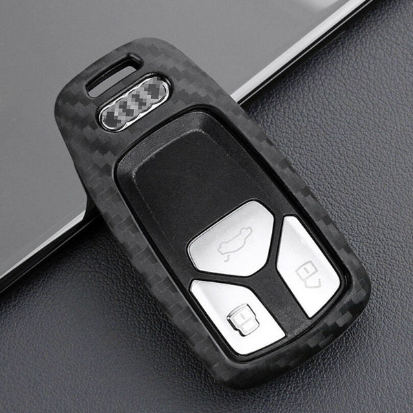 Matte Carbon Fiber Look Smart Car Key Case Holder Protector For Audi Access vc