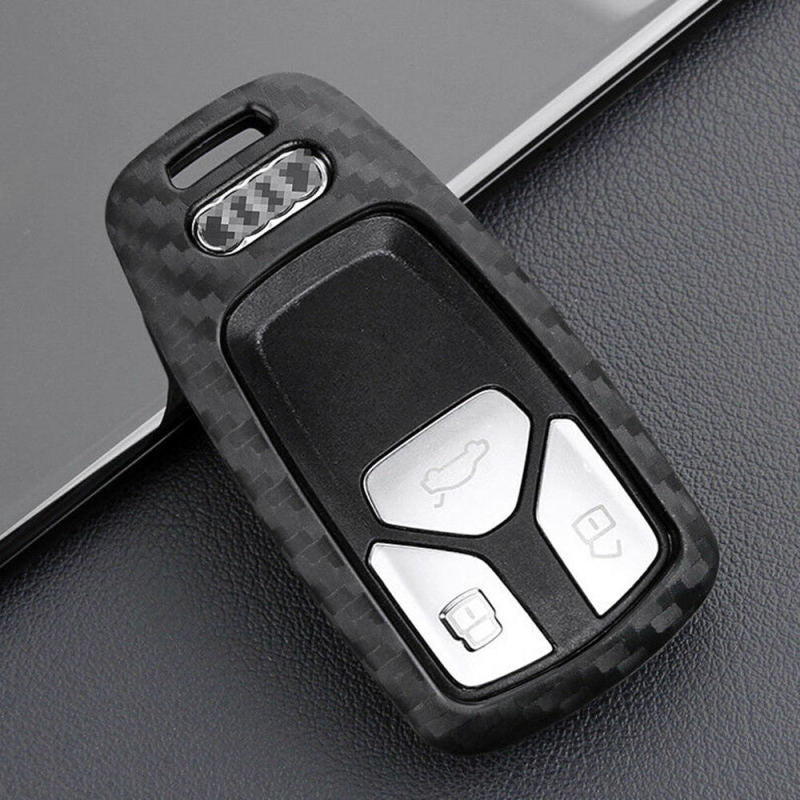 Matte Carbon Fiber Look Smart Car Key Case Holder Protector For Audi Access vc