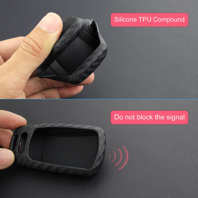 Matte Carbon Fiber Look Smart Car Key Case Holder Protector For Audi Access vc