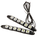 2x Car Flexible 6 LED DRL Daytime Running Light Driving Daylight Fog Ligh ZGK