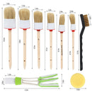 12pcs Car Detailing Brush Kit Boar Hair Vehicle Auto Interior Fr Wheel Cle BYI