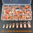 90 Pcs/Box Copper Battery Cable Connector Terminal Open Lugs Wire Termina HKJ