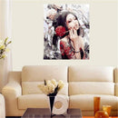 16"x20" Girl Art Paint By Number Digital Oil Painting Picture Print On Canvas