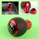Universal Car 5 Speed Manual Gear Shift Knob Shifter Lever Stick Round Ball Red