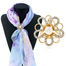 1PCS Ladies Women Flower Rhinestone Scarf Buckle Scarf Ring Scarf Clip Jewelry
