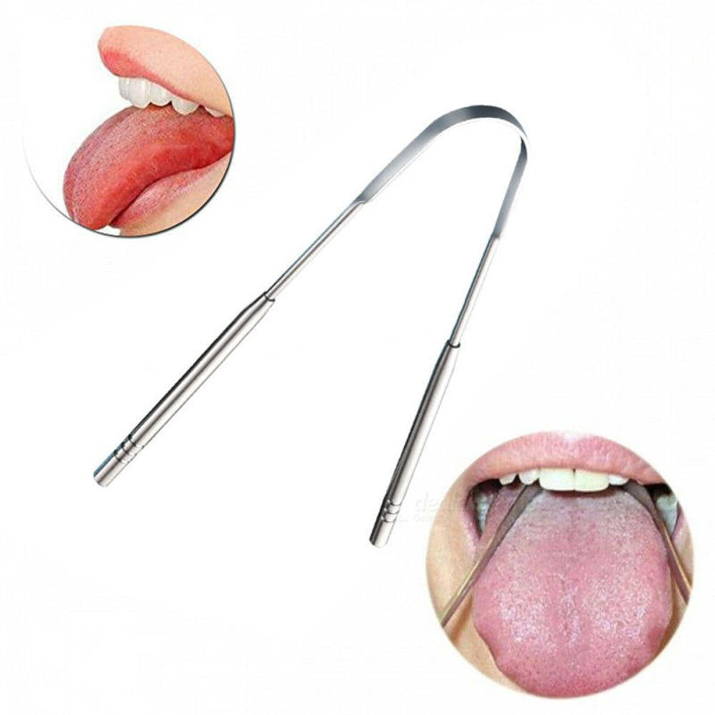 New Metal Tongue Scrapper Stainless Steel Oral Health Bad Breath Cleanin YNR