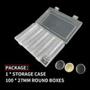 100Pcs 27mm Clear Round Coin Cases Capsules Container Holder Storage B VBJ