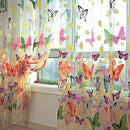 1 Colorful Beautiful Butterfly Style Floral Tulle Window Curtain Voile Drapery