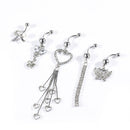 5pcs Flower Navel Ring Combination Body Piercing Belly Button Jewelry JMK