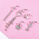 5pcs Flower Navel Ring Combination Body Piercing Belly Button Jewelry JMK
