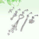 5pcs Flower Navel Ring Combination Body Piercing Belly Button Jewelry JMK