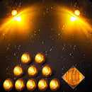 10Pc Amber Small Round Side Marker lights 3LED Button lamps lorry 12V NEW