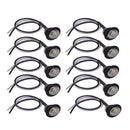 10x 12V Clear White Round Bullet Truck Trailer Side Marker LED Lights Lamps vc