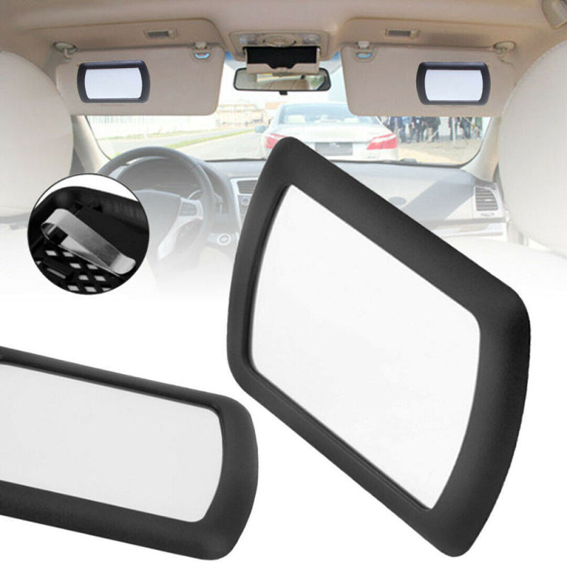 2PCS Black Clip on Car Sun Visor Vanity Mirror Sun-shading Cosmetic Mirror MTG