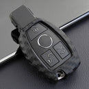 2 Sets Car Key Case Cover Fob Holder Carbon Fiber Smart For Mercedes-Be TGF