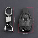 2 Sets Car Key Case Cover Fob Holder Carbon Fiber Smart For Mercedes-Benz