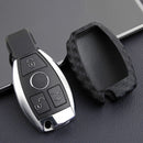 2 Sets Car Key Case Cover Fob Holder Carbon Fiber Smart For Mercedes-Be TGF