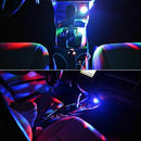 2Pcs USB LED Car Atmosphere Lamp Interior Ceiling Ambient White Light Project