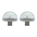 2Pcs USB LED Car Atmosphere Lamp Interior Ceiling Ambient White Light Projector