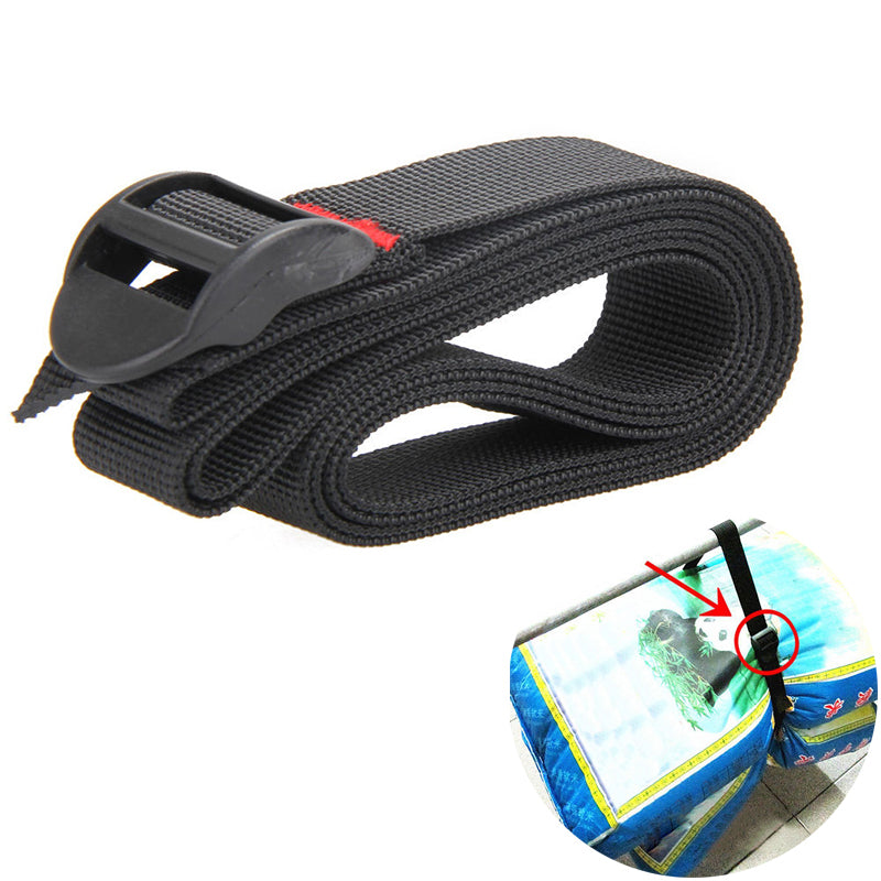 1.5m Nylon Cargo Tie down Luggage Lash Bag Belt Strap Cam Buckle Black