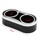 2x Water Cup Slot Non-Slip Carbon Fiber Look Mat Accessories Black Car Auto