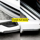 2x 5cm*1m Car Door Sill Scuff Plate Carbon Fiber Black Pedal Protector Strips