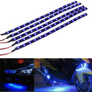 8pcs Blue 30CM/15 LED Car Motors Truck Flexible Strip Light Waterproof 12V