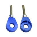 4 Pcs After Off-Road Motorcycle CNC Alxe Chain Adjuster Tensioner Blue Metel