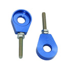 4 Pcs After Off-Road Motorcycle CNC Alxe Chain Adjuster Tensioner Blue Metel