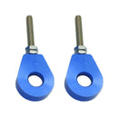 4 Pcs After Off-Road Motorcycle CNC Alxe Chain Adjuster Tensioner Blue Metel