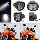 2x Motorcycle Headlight Spot Fog Lights Head Lamp 4 LED Front 12V Driving