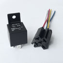4PCS 12V Automotive Changeover Relay 40A 5-Pin With Socket Holder Black PKZ