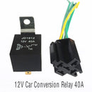 4PCS 12V Automotive Changeover Relay 40A 5-Pin With Socket Holder Black PKZ