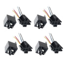 4PCS 12V Automotive Changeover Relay 40A 5-Pin With Socket Holder Black PKZ