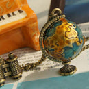 Celebrity Fashion Retro Bronze Globe Telescope Pendant Long Charm Necklace Chain