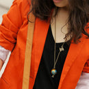 Celebrity Fashion Retro Bronze Globe Telescope Pendant Long Charm Necklace Chain