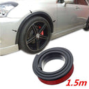 Black Car Fender Flare Wheel Eyebrow Protector Arch Trim Strip 4.5cmx1.5m nb
