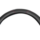Black Microfiber Leather Car Steering Wheel Cover 38cm Anti-slip Protector