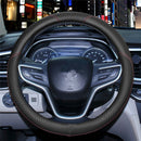 Black Microfiber Leather Car Steering Wheel Cover 38cm Anti-slip Protector