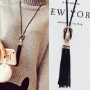 Charm Black Tassel Pendant Long Chain Necklace Jewelry Sweater Chain Gi YYJ