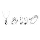 Women Girls Rhinestone Crystal Pendant Necklace Earrings Jewelry Set new MJZ