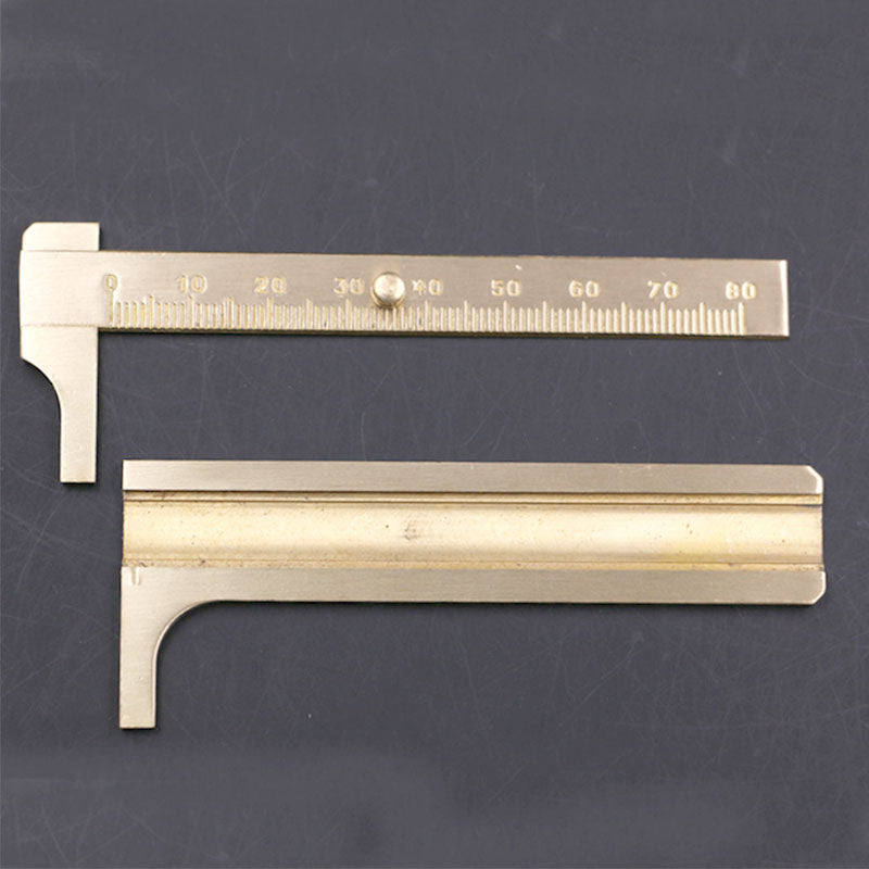 Mini Metal Brass Sliding Gauge Vernier Caliper Measure Measurement Pocket Tools