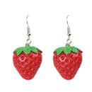 Red Strawberry-Shape Dangle Earrings Fruit Statement Earrings for Women Gifts