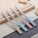 4 Pair Reusable Chopsticks 304 Metal Chinese Stainless Steel Chop Sticks CYX