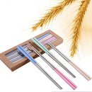 4 Pair Reusable Chopsticks 304 Metal Chinese Stainless Steel Chop Sticks CYX