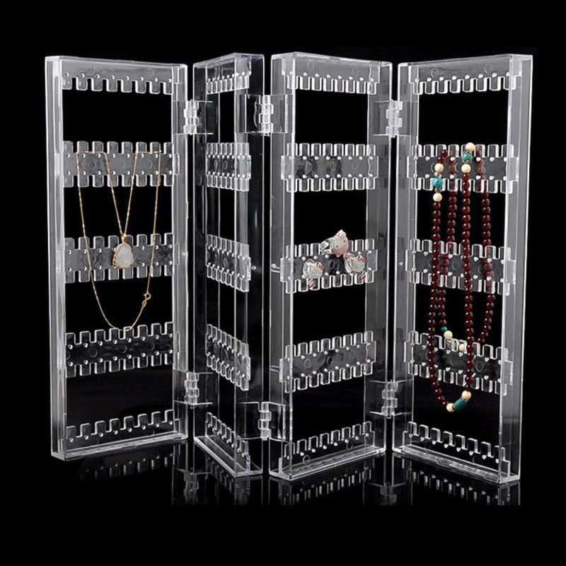 Beautify Earring Holder Clear Stand Jewellery Travel Foldable Display Organiser