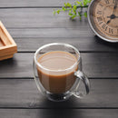 150ml Double Wall Glass Coffee Tea Cup Heat-resistant Double Layer Glass +Handle
