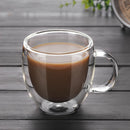 150ml Double Wall Glass Coffee Tea Cup Heat-resistant Double Layer Glass +Handle