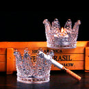 Clear Crystal Cuban Glass Round Crown Cigarette Ashtray Tobacco Tray Practical