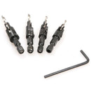 4Pc 1/4 Hex HSS Shank Countersink Wood Drill Bit Set 6 8 10 12 Pilots Well BEE